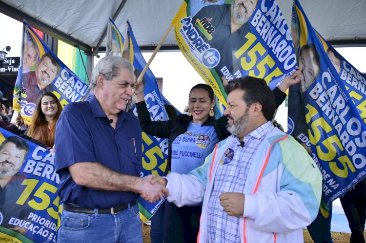 Com a presença de André Puccinelli, Carlos Bernardo inaugura comitê em Ponta Porã