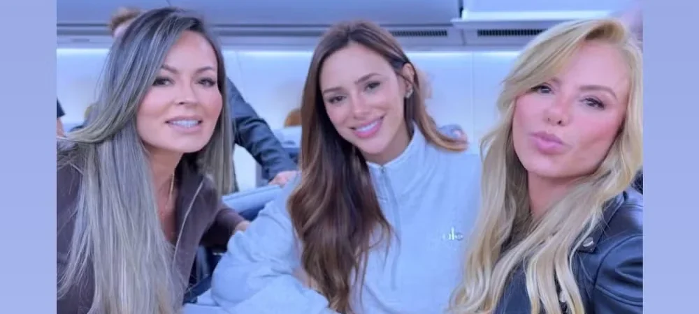 Bruna Biancardi e Poliana Rocha se conhecem em voo para Paris e celebram encontro