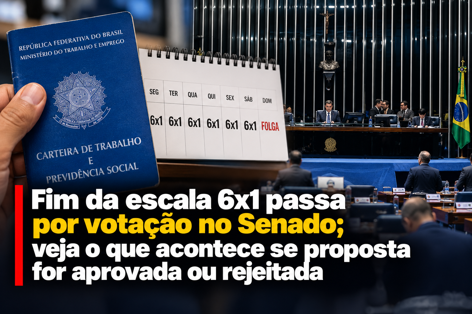 Senado vota fim da escala 6×1 nesta quarta; proposta prevê jornada de 40 horas e dois dias de folga