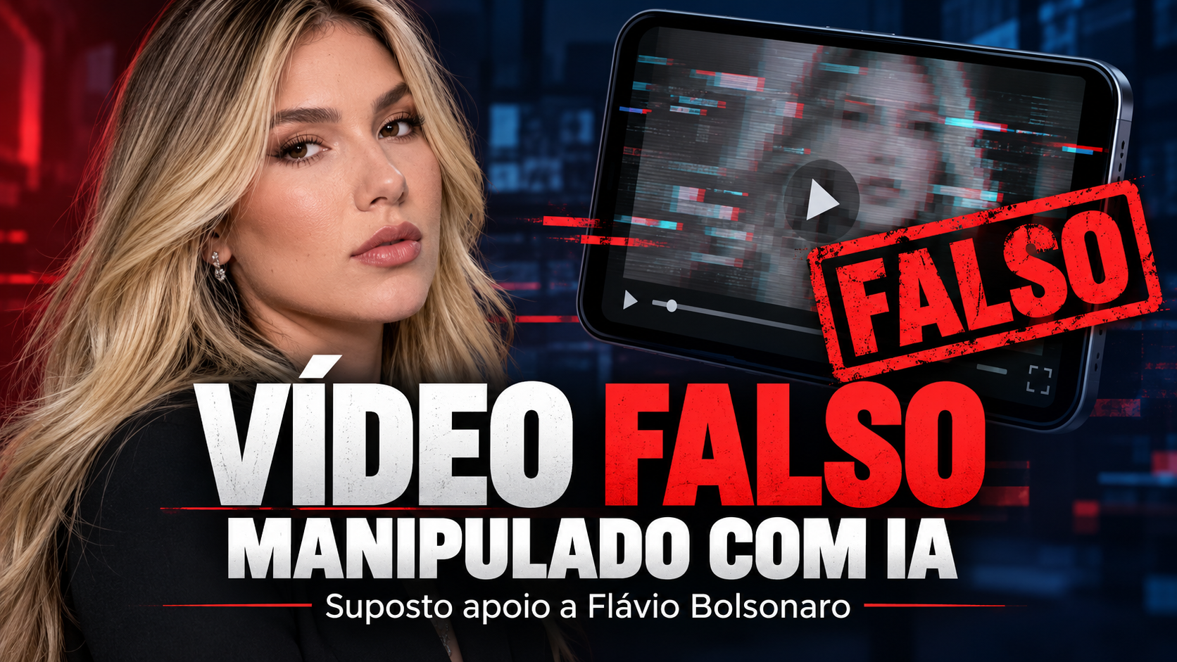 Vídeo de Virginia Fonseca apoiando Flávio Bolsonaro é falso e foi manipulado com IA
