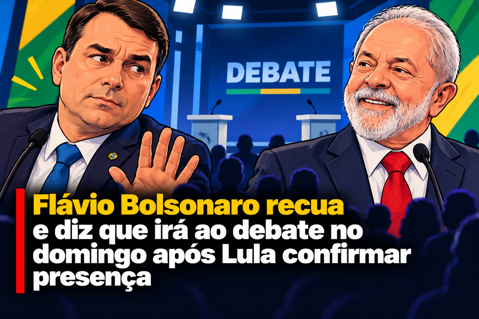 Flávio Bolsonaro volta atrás e confirma participação em debate da Band no domingo